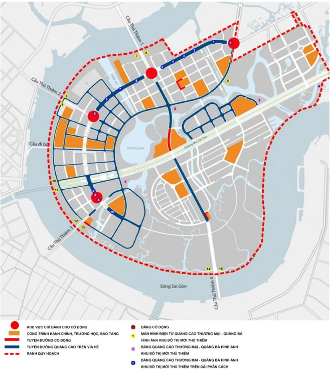 Khu đô thị mới Thủ Thiêm được quy hoạch thành 8 phân khu với chức năng riêng biệt