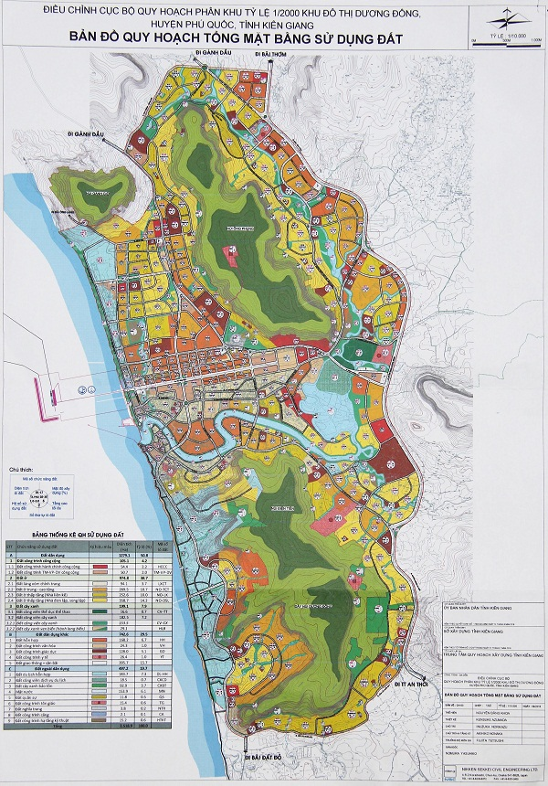 Bản đồ quy hoạch sử dụng đất của Phú Quốc