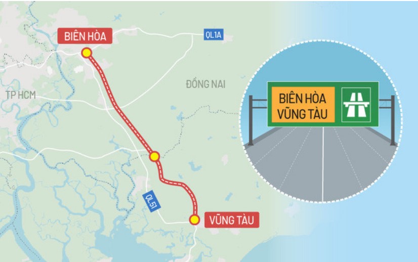 Quy hoạch cao tốc Biên Hòa - Vũng Tàu có 3 dự án thành phần