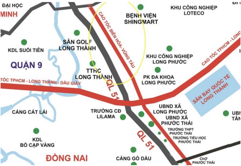 Dự án đường Cao tốc Biên Hòa Vũng Tàu quy hoạch với chiều dài 77.6km